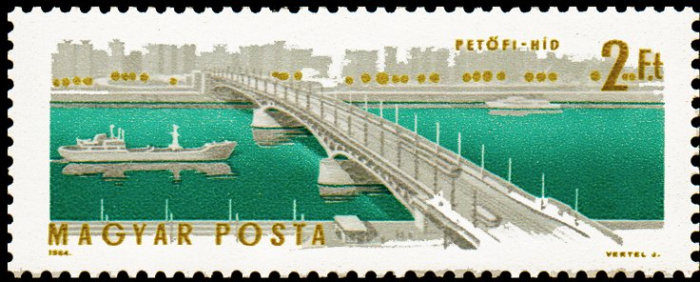 (1964-089) Марка Венгрия &quot;Мост Петефи&quot; ,  III O