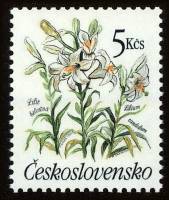 (1990-013) Марка Чехословакия "Лилия белоснежная"    Садовые цветы III Θ