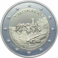 (005) Монета Монако 2015 год 2 евро "800 лет первому замку"  Биметалл  PROOF