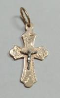 Крестик нательный золотой 585 пр 1,1 гр (сост. на фото)