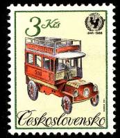 (1986-026) Марка Чехословакия "Автомобиль"    40-летие Всемирной детской помощи Организации Объедине