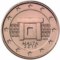 (2015) Монета Мальта 2015 год 5 евроцентов "Каменный алтарь"  Латунь  UNC