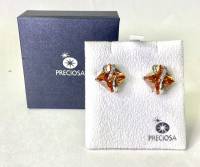 Серьги гвоздики серебро 925 пр 9,8 гр цирконий Preciosa Чехия в подарочной коробке