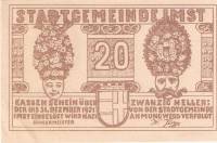 (№1921) Банкнота Австрия 1921 год "20 Heller"