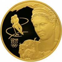 (012 спмд) Монета Россия 2012 год 1000 рублей "Фауна. Сочи-2014"  Золото Au 999  PROOF