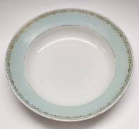 Тарелка суповая ЛФЗ 1949-14 гг 24 х 5 см бирюзовый кант позолота