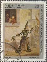(1982-072) Марка Куба "Дьявол"    Народное творчество III O