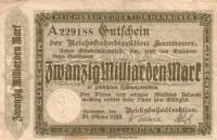 (№1923P-S1256a.2) Банкнота Германия 1923 год "20,000,000,000 Mark"