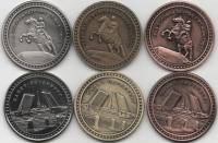 3 шт в разных металлах Набор жетонов Россия Санкт-Петербург Петропавловская крепость Медный всадник 