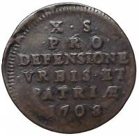 (№1708km6) Монета Франция 1708 год 10 Sous (Лилль)
