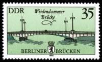 (1985-062) Марка Германия (ГДР) "Мост Вайдендаммера"    Мосты, Берлин II Θ