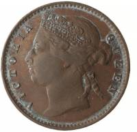 (№1884km7a) Монета Стрейтс Сетлментс 1884 год frac14; Cent
