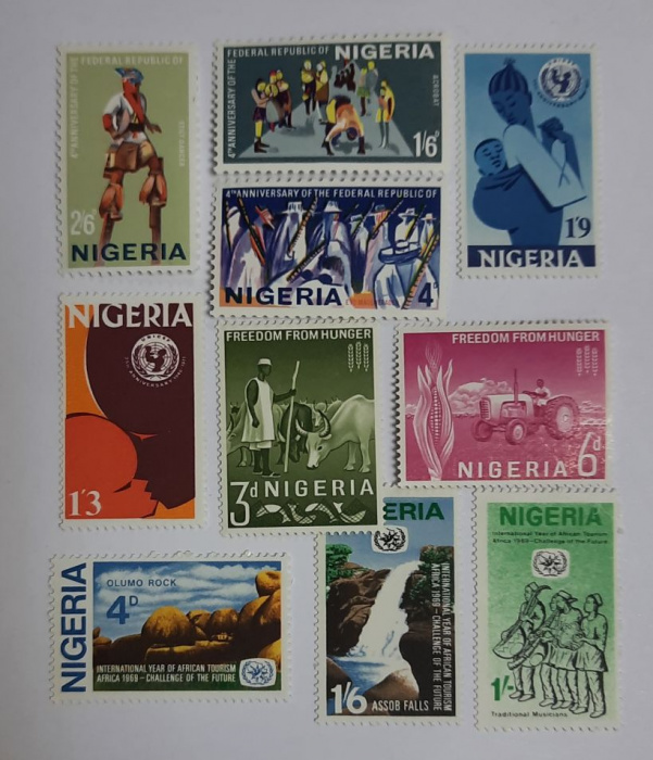 (--)Набор марок Нигерия &quot;10 шт.&quot;  Негашеные  , III O