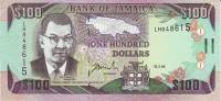 (,) Банкнота Ямайка 1999 год 100 долларов "Дональд Сангстер"   UNC