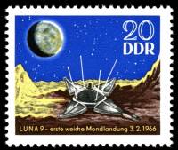 (1966-016) Марка Германия (ГДР) "Луна-9"    Освоение космоса II Θ