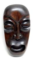 Маска африканская, настенная, черное дерево, 43,5x21 см. (сост. на фото)