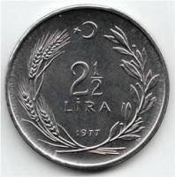 () Монета Турция 1977 год 2  ""   Акмонитал  UNC