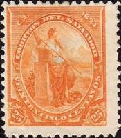 (№1894-83) Марка Сальвадор 1894 год "Свободы", Гашеная