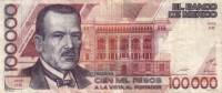 (№1988P-94a.3) Банкнота Мексика 1988 год "100,000 Pesos"