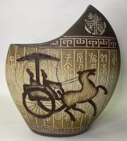 Ваза кашпо керамика узор Египет 23 см 