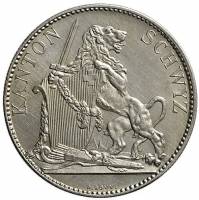 (№1867xs9) Монета Швейцария 1867 год 5 Francs (Швиц)