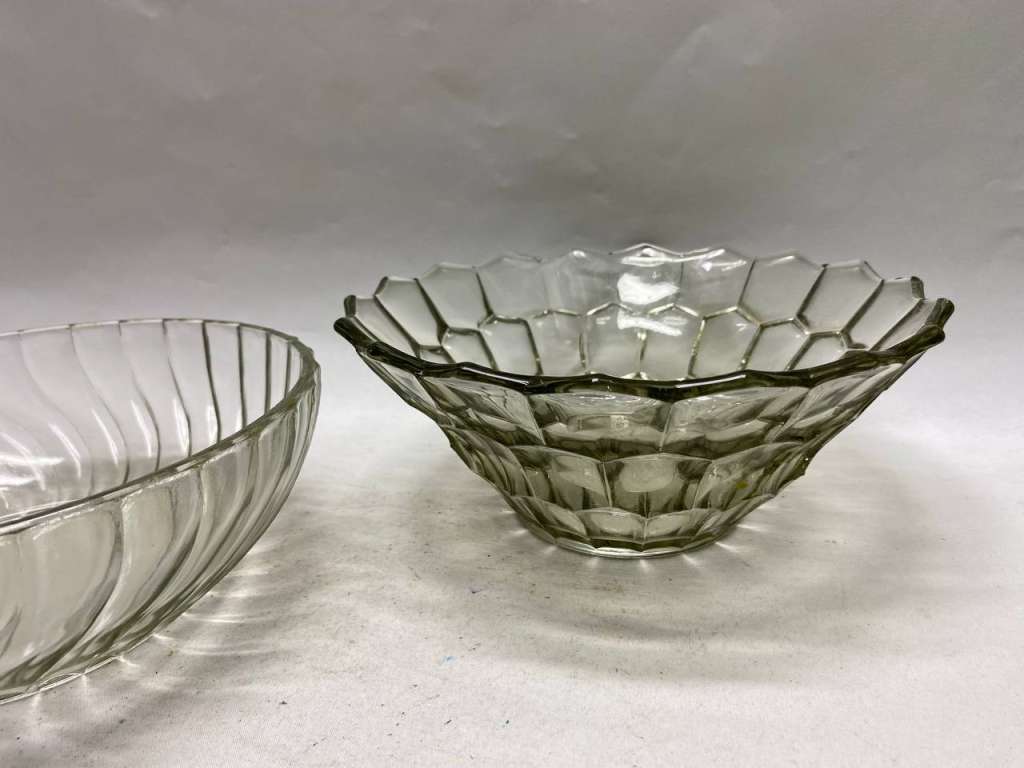 Салатник 22 см стекло СССР 2 шт