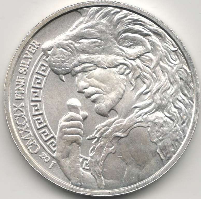 (,) Медаль США 1 унции &quot;9 подвиг Геракла Пояс Ипполита&quot;  Серебро Ag 999  UNC