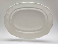 Блюдо овальное ранние советы 1929-1940 г Тверская фабрика им Калинина фарфор  серп и молот38 х 29 см