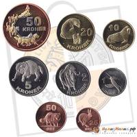 Набор монет Гренландия (8 монет) 2010 год, 25, 50 эре, 1, 2, 5, 10, 20 и 50 крон (А321)