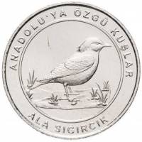 (2018) Монета Турция 2018 год 1 куруш "Скворец"  Медь-Никель  UNC