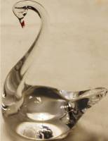 Стеклянная фигурка сувенир-подарок винтаж "Лебедь-девочка"