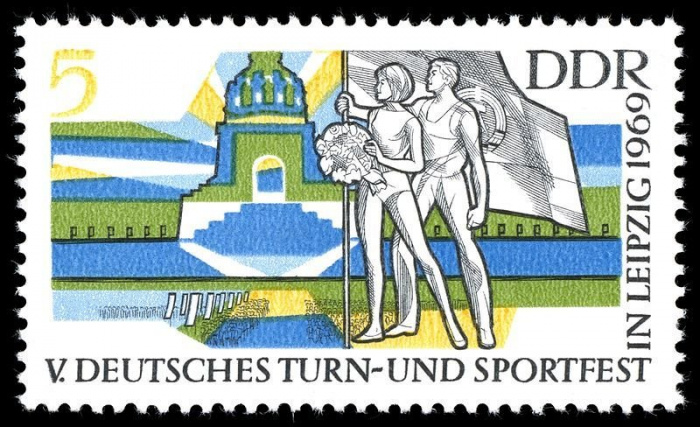 (1969-052) Марка Германия (ГДР) &quot;Спортсмены (1)&quot;    Фестиваль гимнастики и спорта II Θ