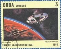 (1985-028) Марка Куба "На пути к Марсу"    День космонавтики III Θ