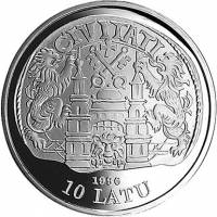 () Монета Латвия 1996 год 10  ""   Биметалл (Серебро - Ниобиум)  UNC