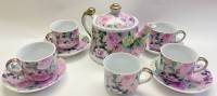 Чайный сервиз VIKTORIA 10 предметов 5 чашек 4 блюдца + чайник VIKTORIA