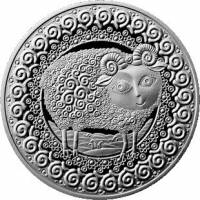 (083) Монета Беларусь 2009 год 1 рубль "Овен"  Медь-Никель  PROOF