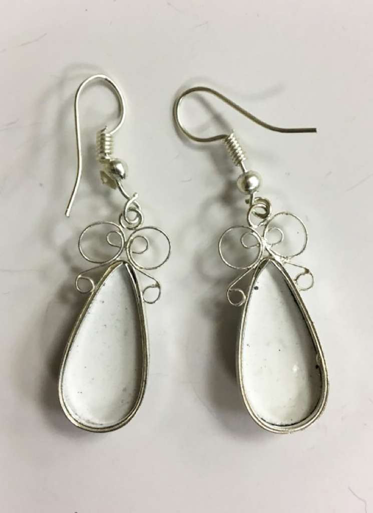 Серьги "Финифть", серебрение (сост. на фото)