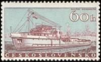 (1960-005) Марка Чехословакия "Речной буксир 'Kharito Latiev'"   Пароходы II Θ