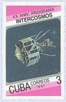 (1987-012) Марка Куба "Интеркосмос-1"    20 лет программе Интеркосмос II Θ