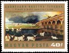 (1973-044) Марка Венгрия &quot;Буря над Хортобадь&quot; ,  III O