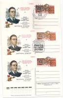 1980-078 Почтовая карточка СССР Командир Нормандия-Неман Марсель Лефевр  3 шт ,  Разн виды гашения