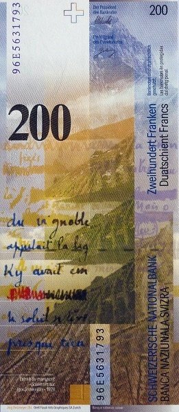 () Банкнота Швейцария 1996 год 200  &quot;&quot;   UNC