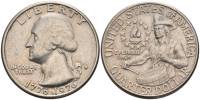 (1976d) Монета США 1976 год 25 центов   200 лет независимости Барабанщик Медь-Никель  XF