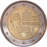 (005) Монета Словения 2011 год 2 евро "Франц Розман"  Биметалл  UNC