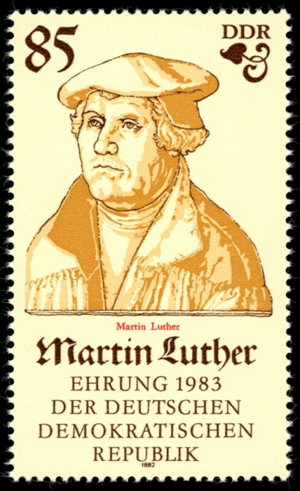 (1982-101) Марка Германия (ГДР) &quot;Пожилой М. Лютер&quot;    Мартин Лютер II Θ