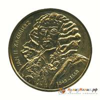 (037) Монета Польша 2000 год 2 злотых "Ян II Казимир Ваза"  Латунь  UNC