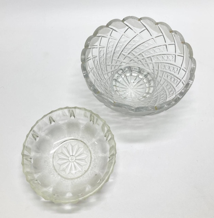 Салатник + розетка, хрусталь, СССР