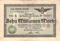 (№1923P-S1284c) Банкнота Германия 1923 год "10,000,000 Mark"