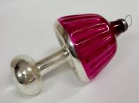 Ёлочная игрушка "Гриб", стекло, 12 см., СССР (сост. на фото)