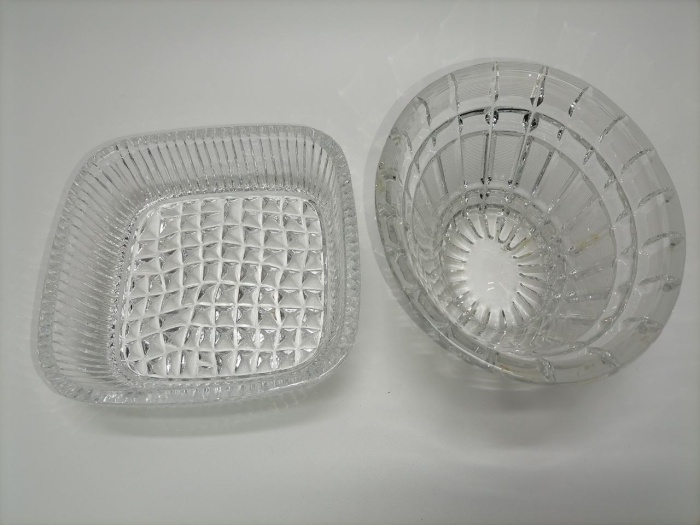 Салатники 2 шт хрусталь Овальный Квадратный